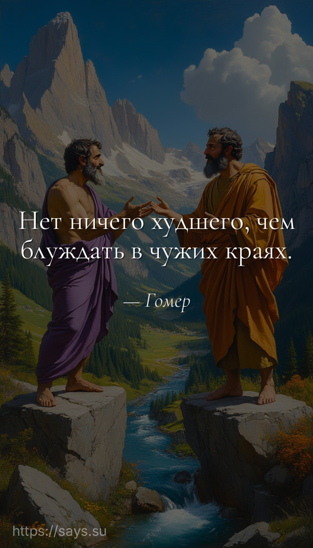 Нет ничего худшего, чем блуждать в чужих краях.