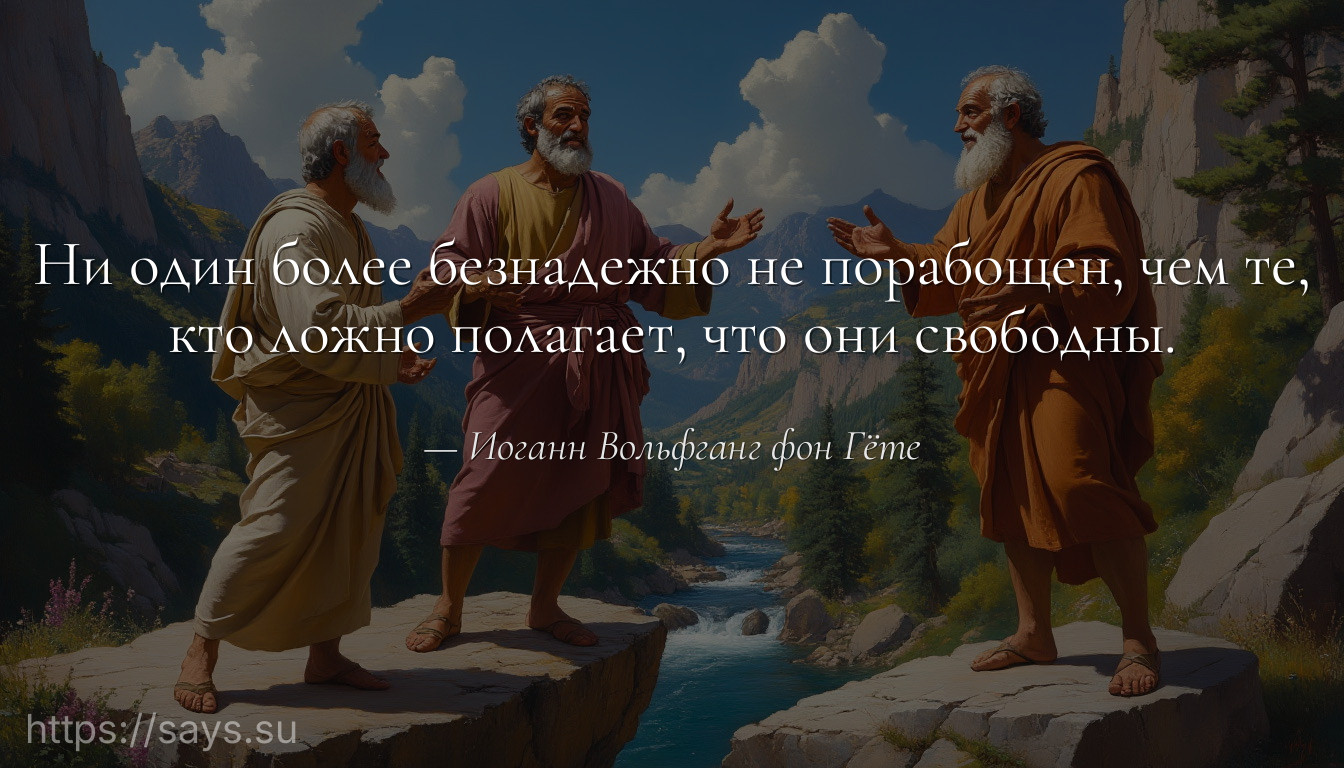 Ни один более безнадежно не порабощен, чем те, кто ложно полагает, что они свободны.