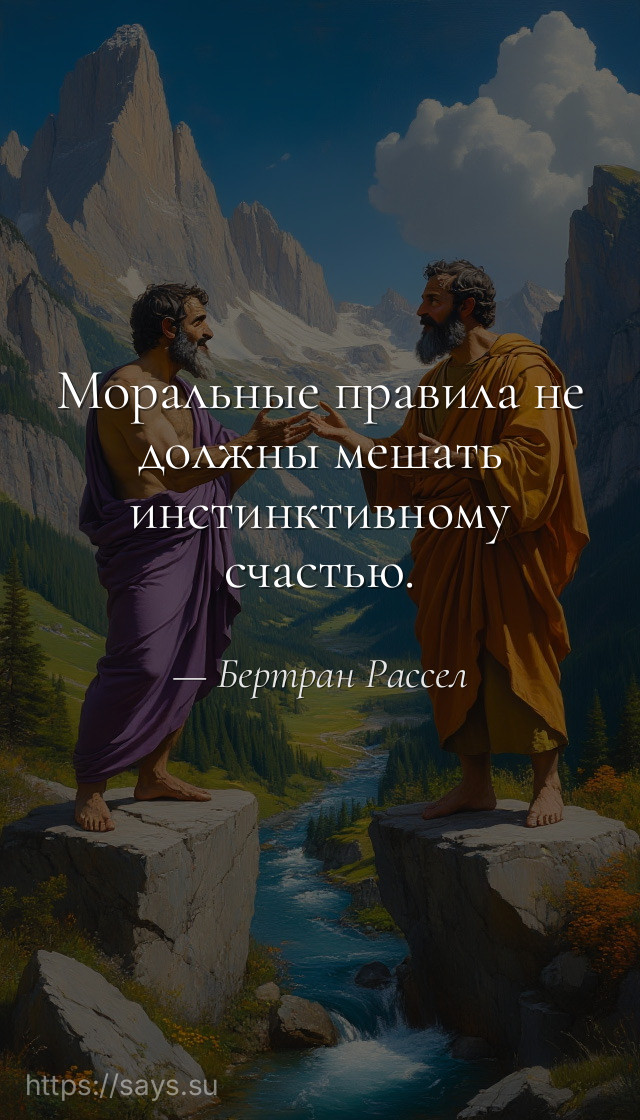 Моральные правила не должны мешать инстинктивному счастью.