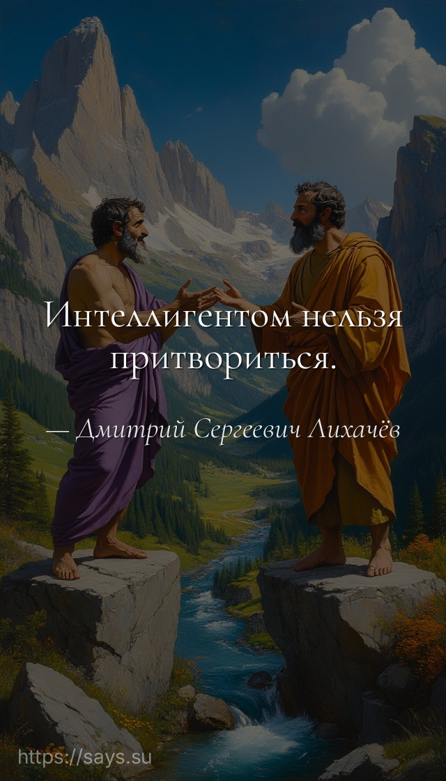 Интеллигентом нельзя притвориться.