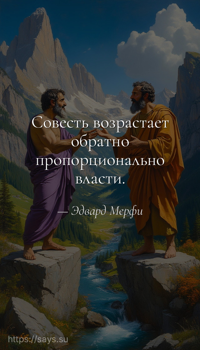Совесть возрастает обратно пропорционально власти.