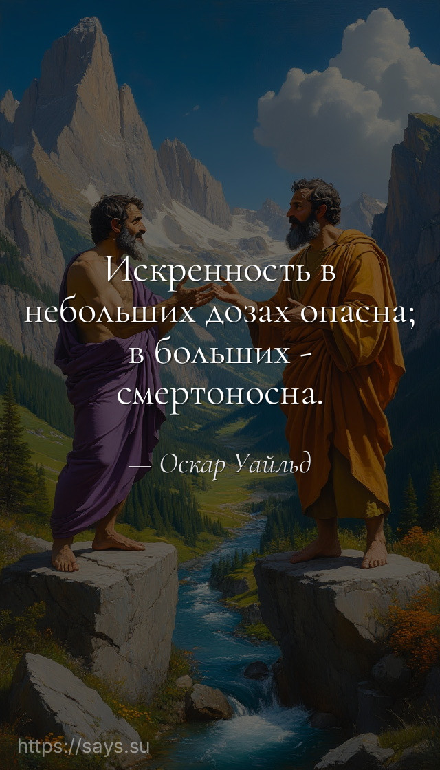 Искренность в небольших дозах опасна; в больших - смертоносна.