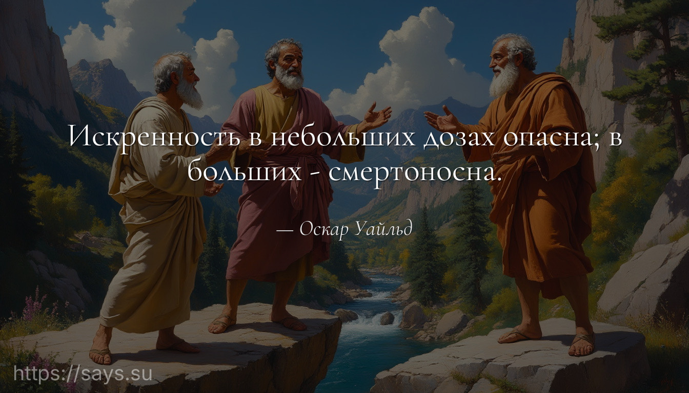Искренность в небольших дозах опасна; в больших - смертоносна.
