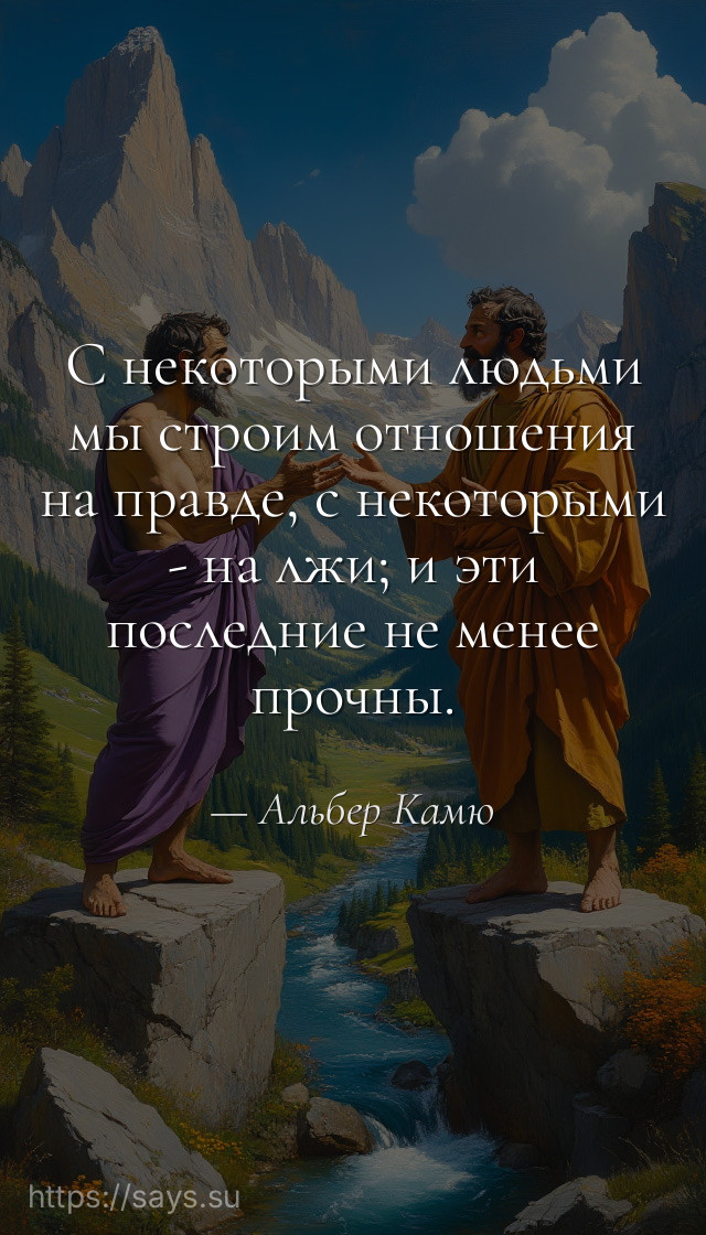 С некоторыми людьми мы строим отношения на правде, с некоторыми - на лжи; и эти последние не менее прочны.