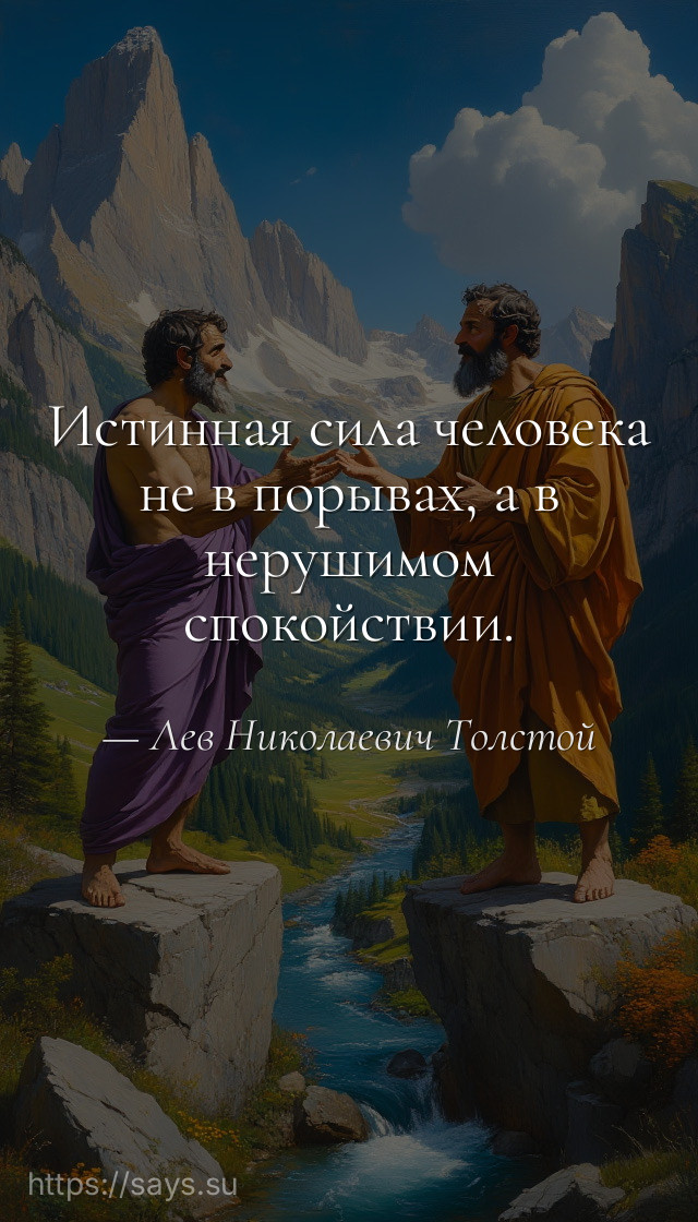 Истинная сила человека не в порывах, а в нерушимом спокойствии.