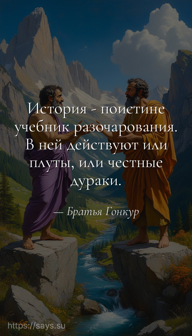 История - поистине учебник разочарования. В ней действуют или плуты, или честные дураки.