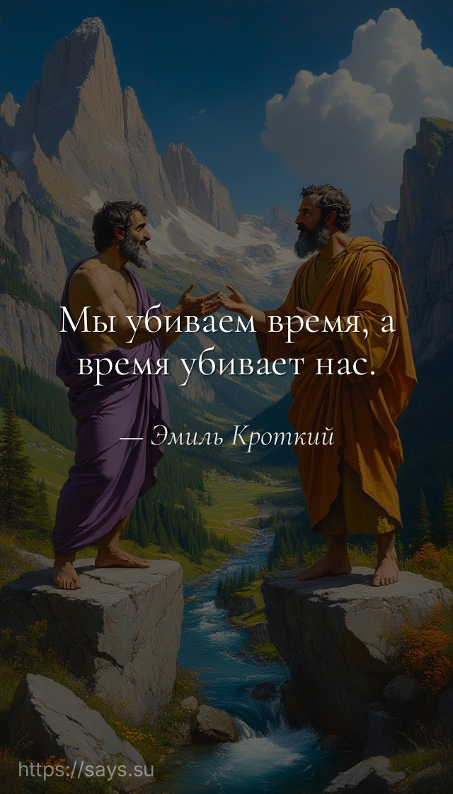 Мы убиваем время, а время убивает нас.