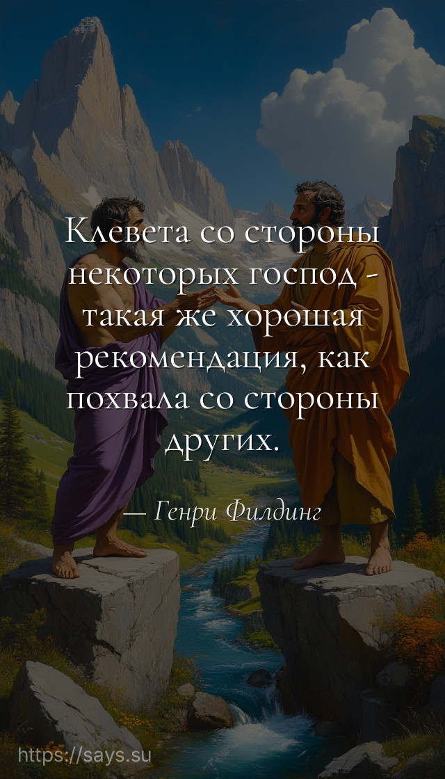 Клевета со стороны некоторых господ - такая же хорошая рекомендация, как похвала со стороны других.