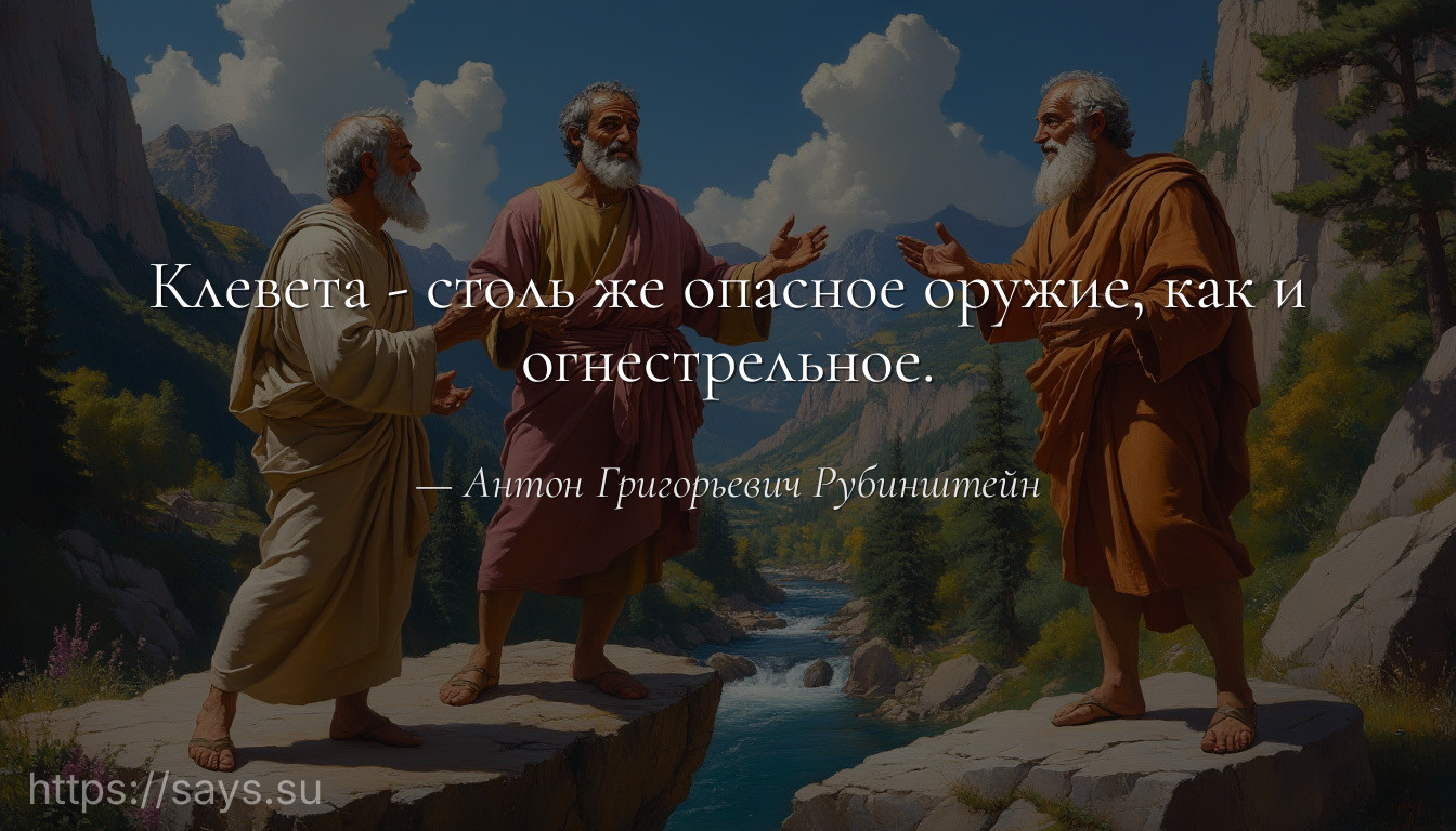 Клевета - столь же опасное оружие, как и огнестрельное.