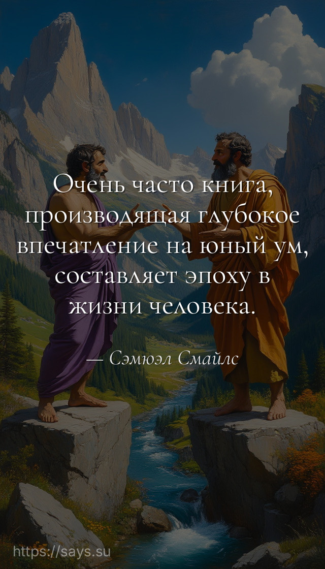 Очень часто книга, производящая глубокое впечатление на юный ум, составляет эпоху в жизни человека.