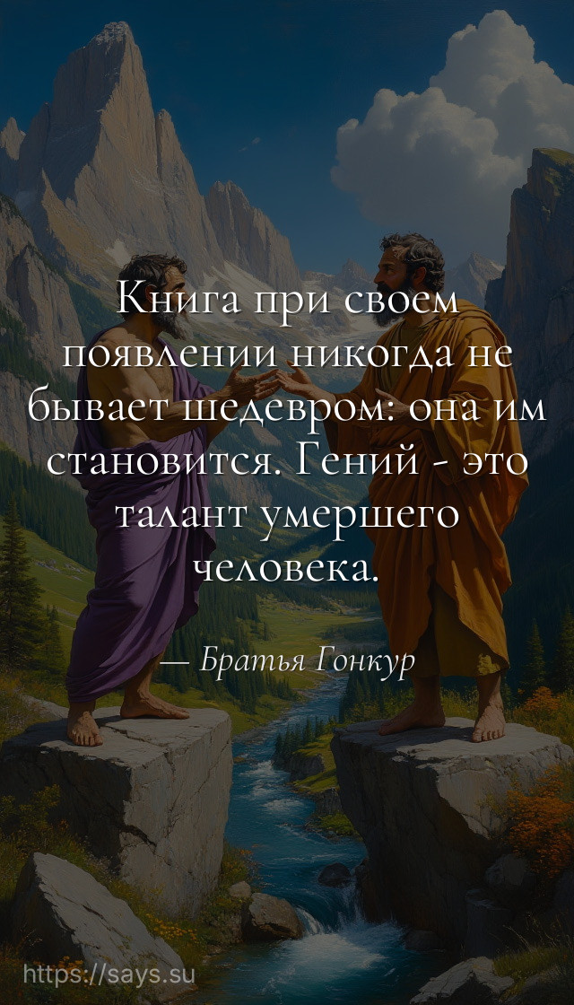 Книга при своем появлении никогда не бывает шедевром: она им становится. Гений - это талант умершего человека.