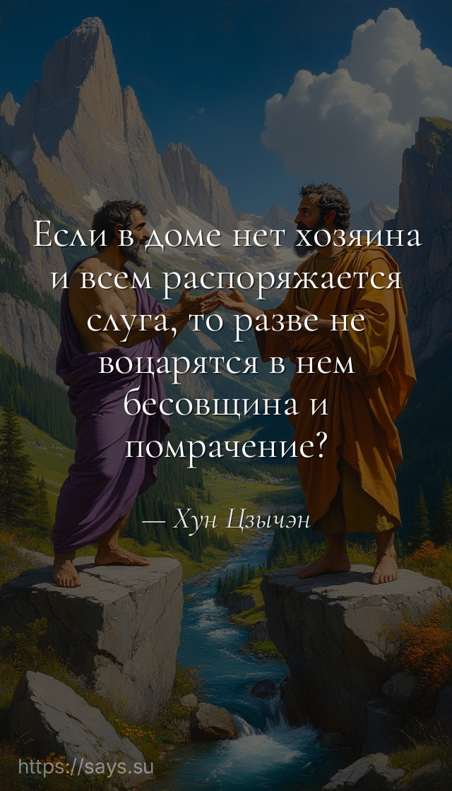 Если в доме нет хозяина и всем распоряжается слуга, то разве не воцарятся в нем бесовщина и помрачение?