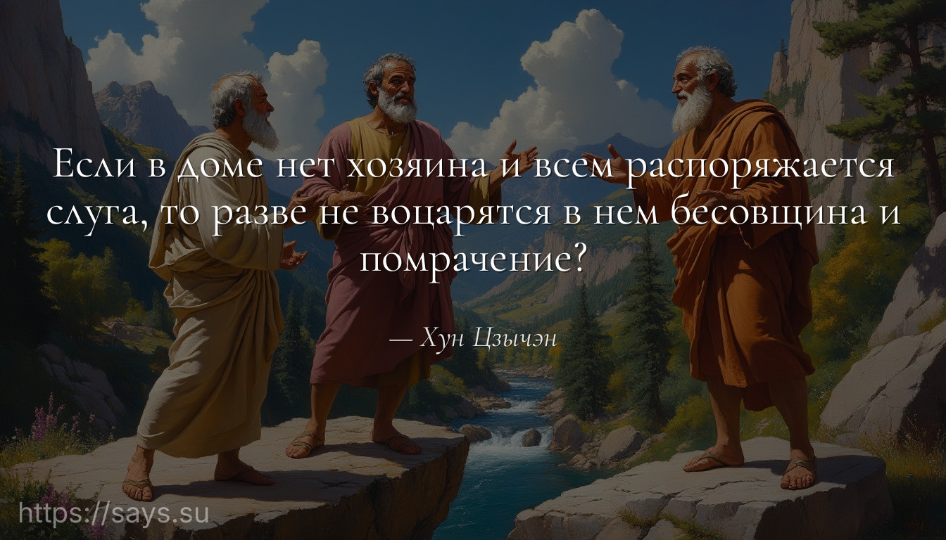 Если в доме нет хозяина и всем распоряжается слуга, то разве не воцарятся в нем бесовщина и помрачение?