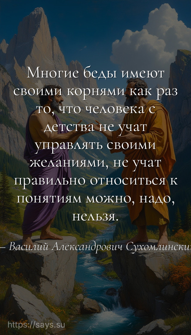 Многие беды имеют своими корнями как раз то, что человека с детства не учат управлять своими желаниями, не учат правильно относиться к понятиям можно, надо, нельзя.