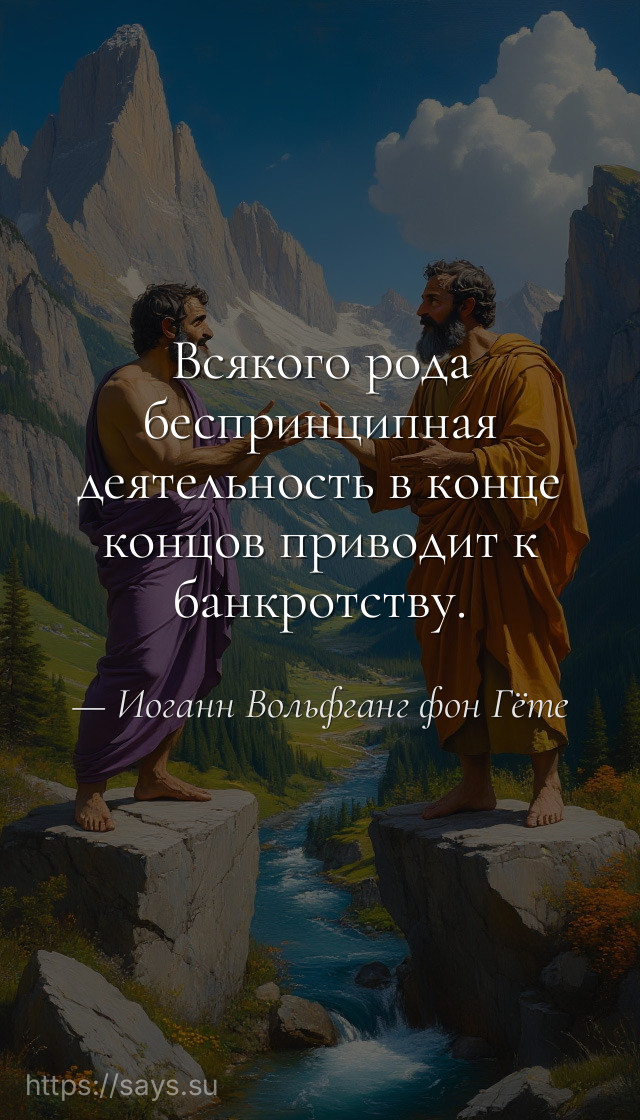 Всякого рода беспринципная деятельность в конце концов приводит к банкротству.