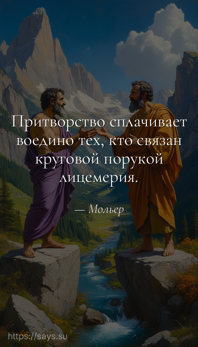 Притворство сплачивает воедино тех, кто связан круговой порукой лицемерия.