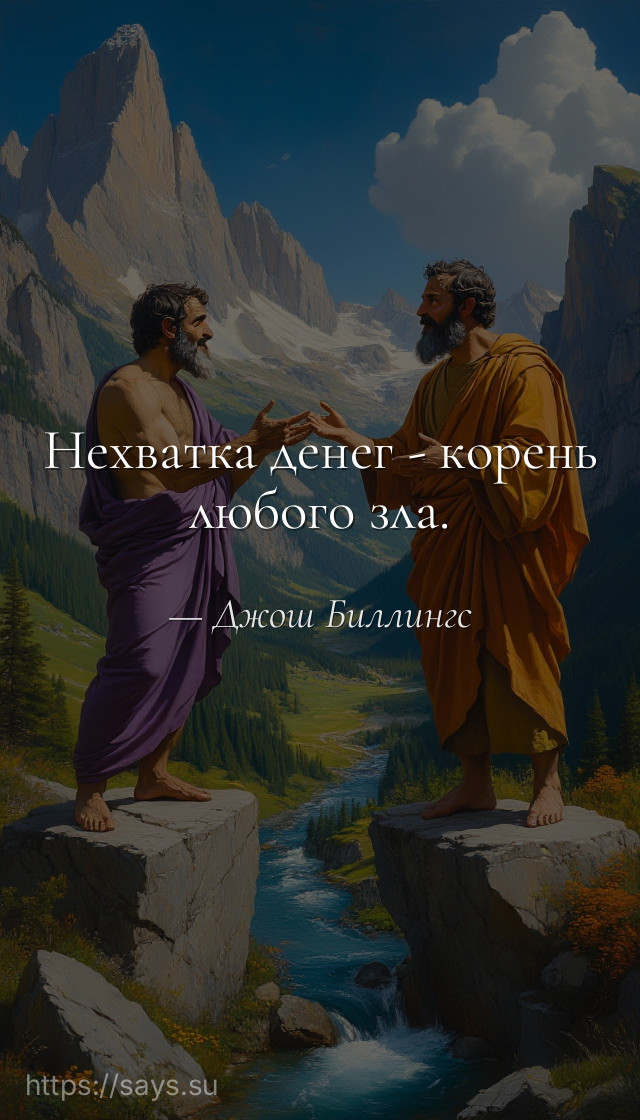 Нехватка денег - корень любого зла.