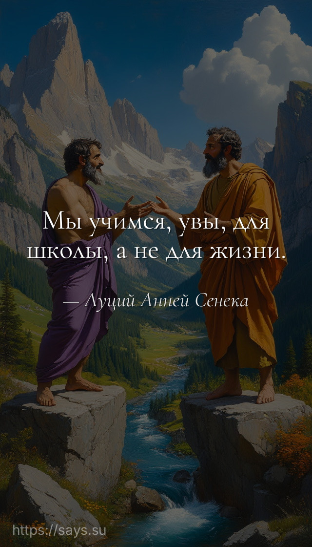 Мы учимся, увы, для школы, а не для жизни.
