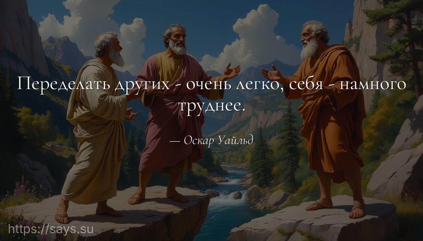 Переделать других - очень легко, себя - намного труднее.