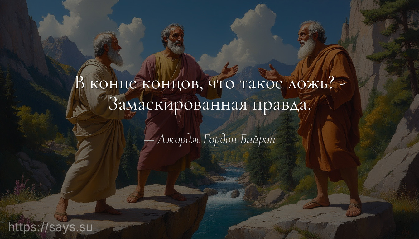 В конце концов, что такое ложь? - Замаскированная правда.