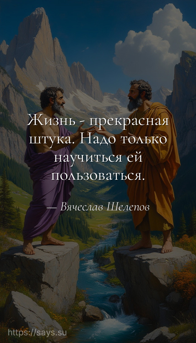 Жизнь - прекрасная штука. Надо только научиться ей пользоваться.