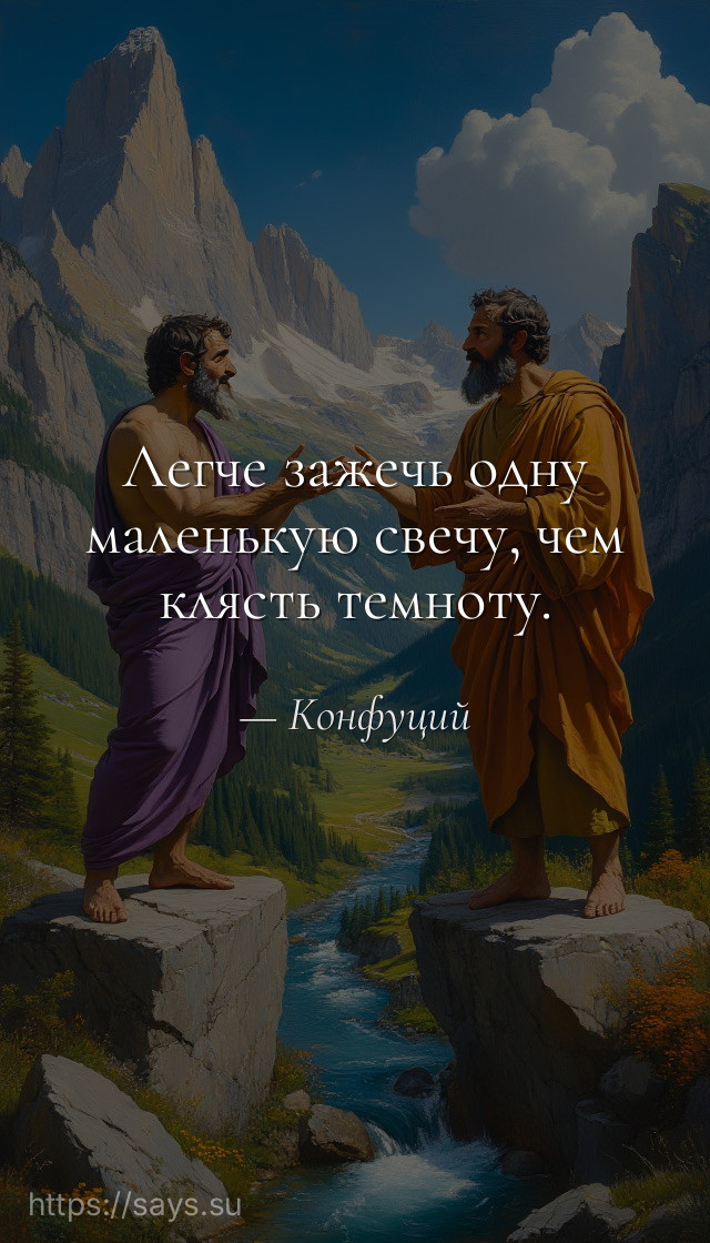 Легче зажечь одну маленькую свечу, чем клясть темноту.