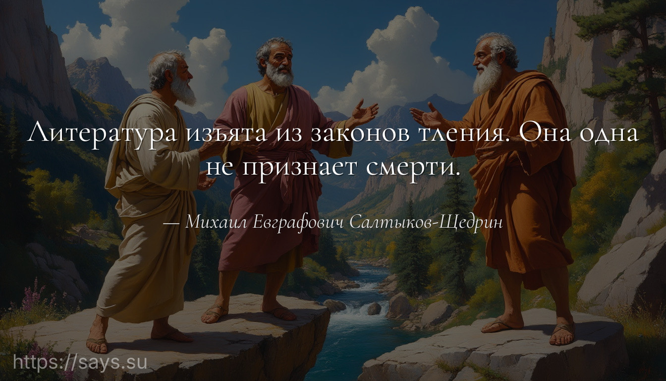 Литература изъята из законов тления. Она одна не признает смерти.