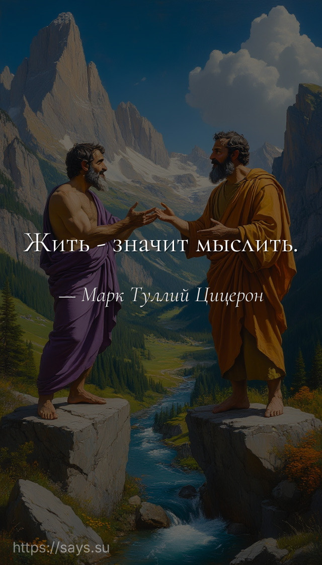 Жить - значит мыслить.