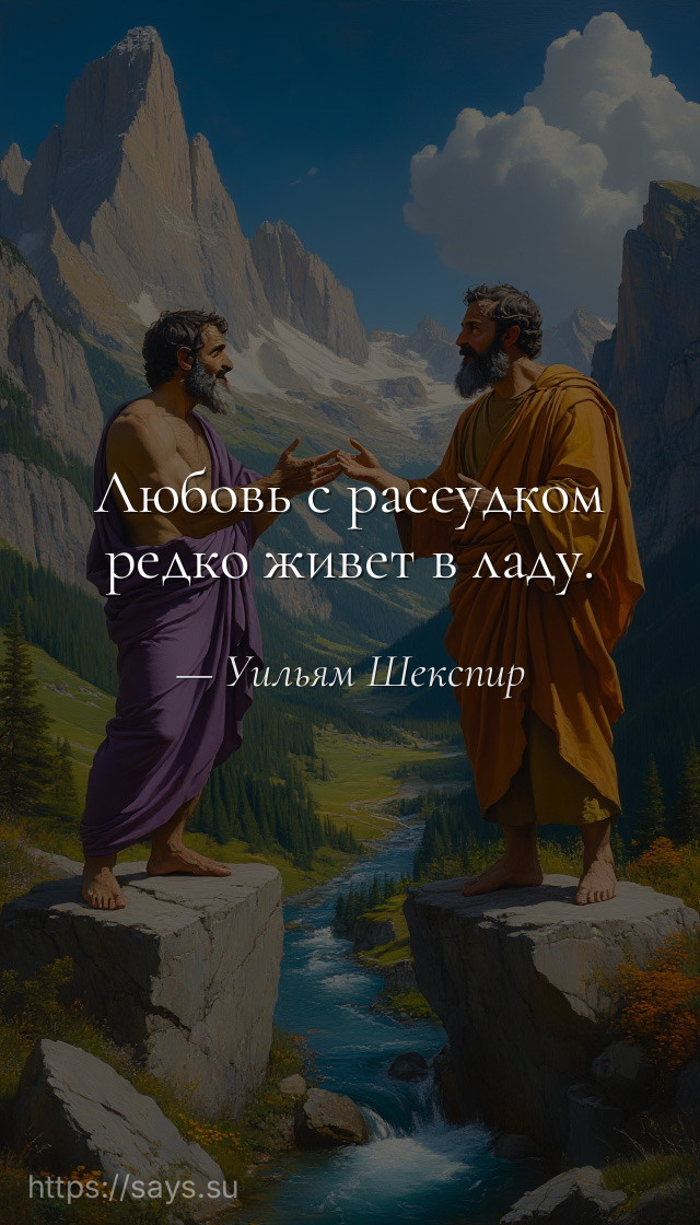 Любовь с рассудком редко живет в ладу.