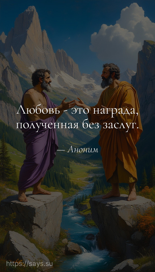 Любовь - это награда, полученная без заслуг.