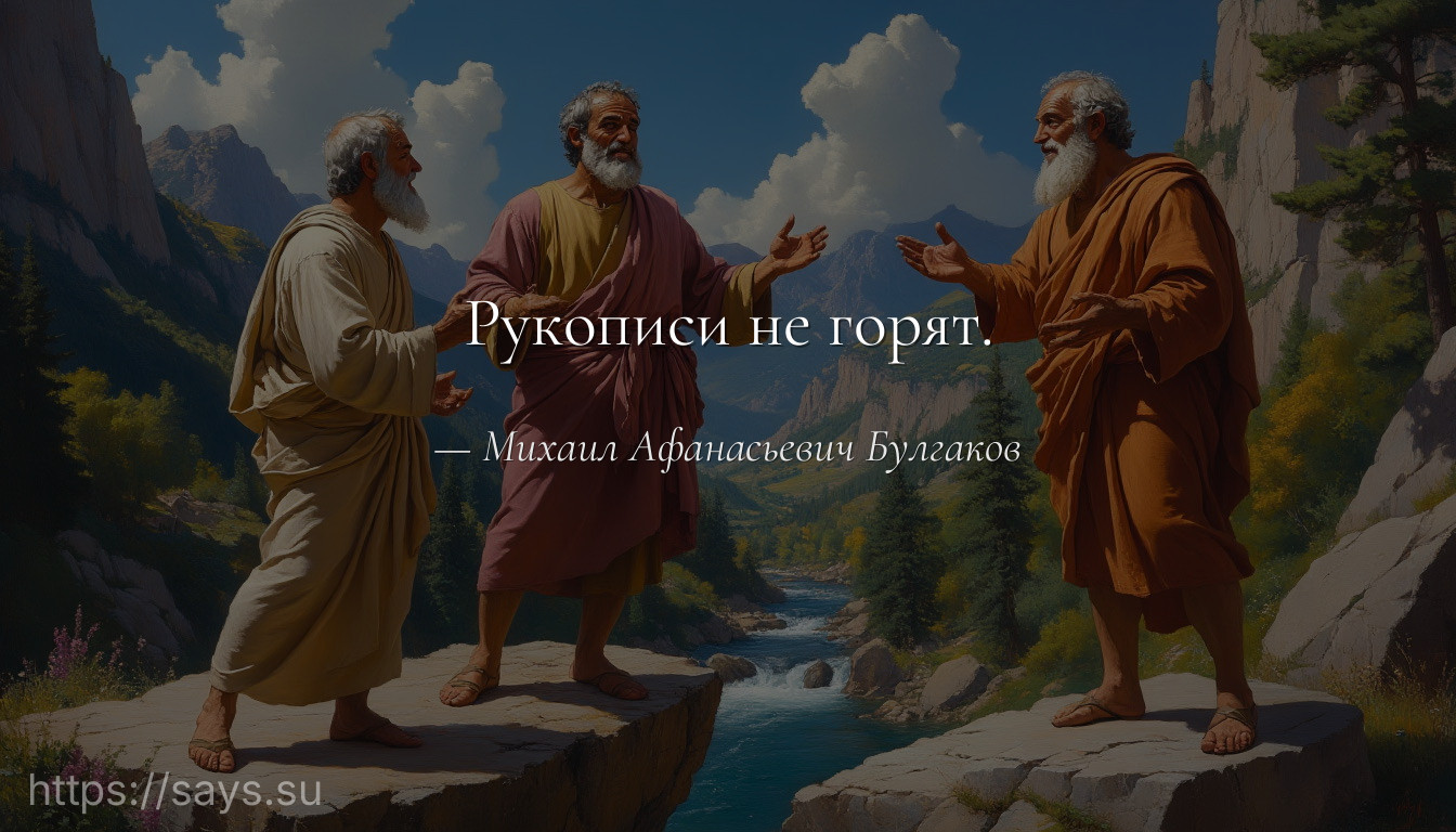 Рукописи не горят.