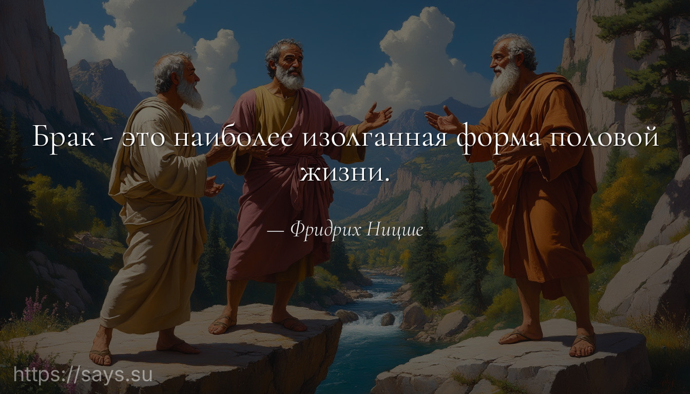 Брак - это наиболее изолганная форма половой жизни.