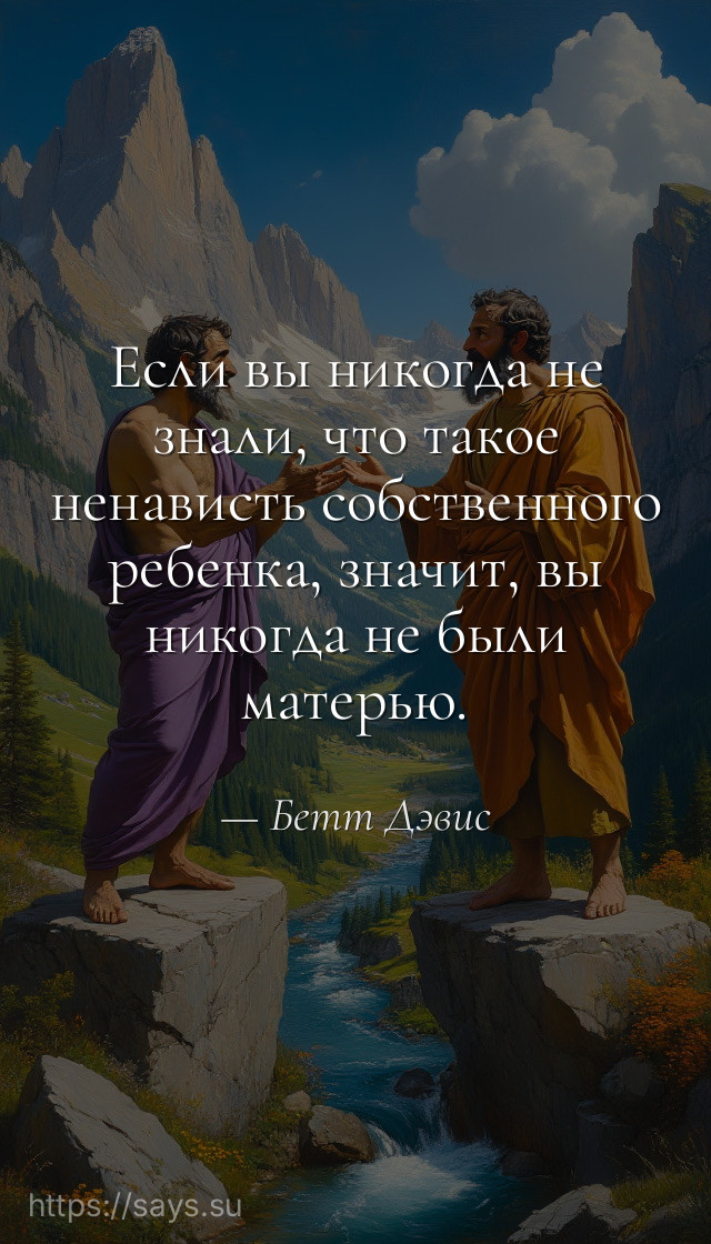 Если вы никогда не знали, что такое ненависть собственного ребенка, значит, вы никогда не были матерью.