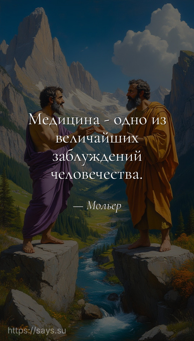 Медицина - одно из величайших заблуждений человечества.