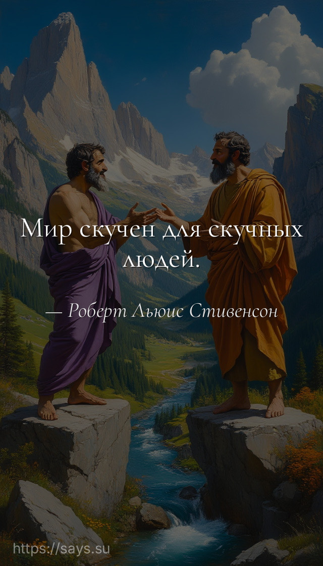 Мир скучен для скучных людей.