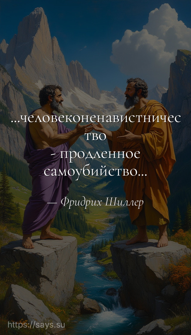 ...человеконенавистничество - продленное самоубийство...