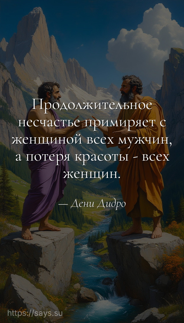 Продолжительное несчастье примиряет с женщиной всех мужчин, а потеря красоты - всех женщин.