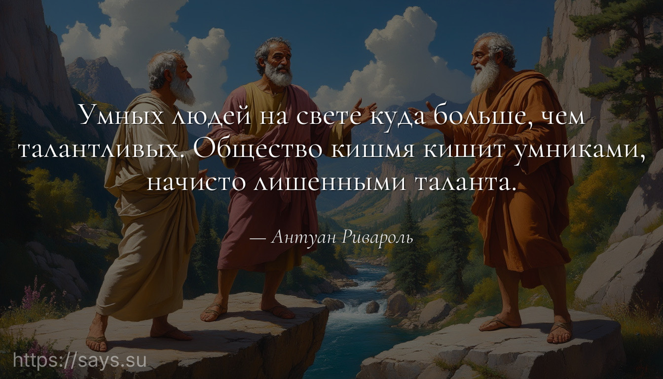 Умных людей на свете куда больше, чем талантливых. Общество кишмя кишит умниками, начисто лишенными таланта.