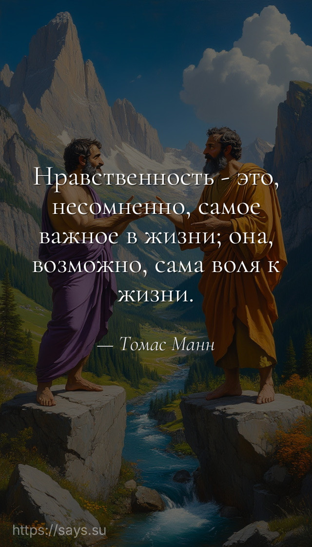 Нравственность - это, несомненно, самое важное в жизни; она, возможно, сама воля к жизни.