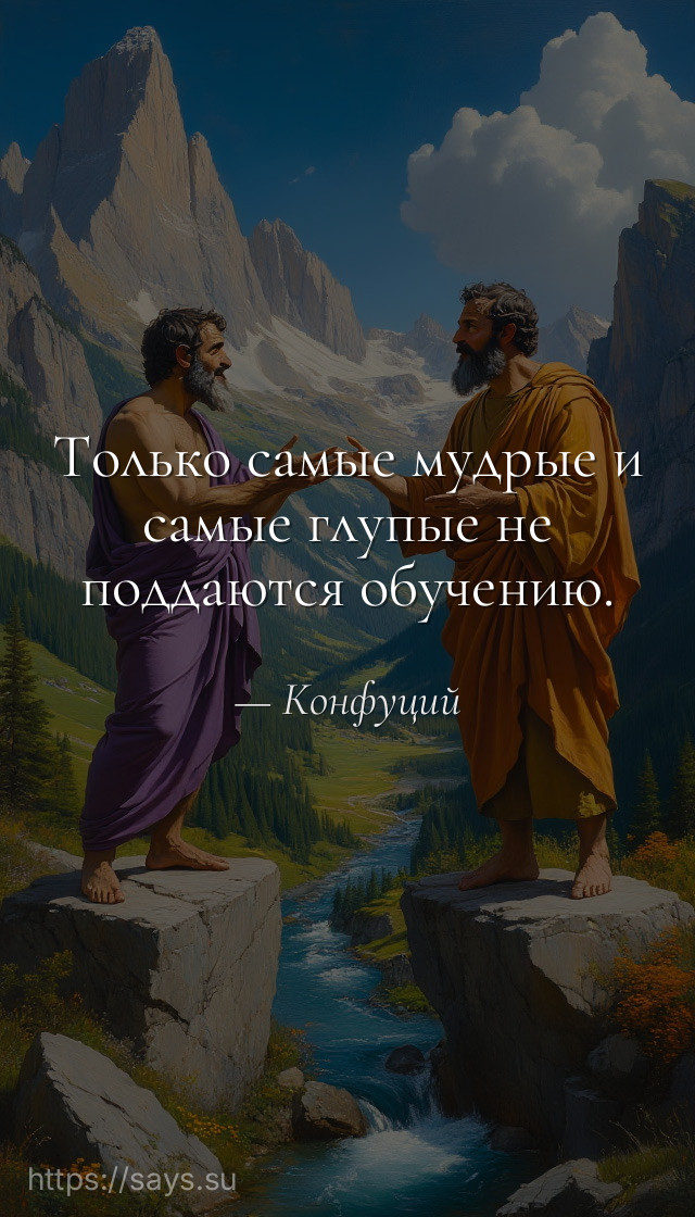 Только самые мудрые и самые глупые не поддаются обучению.