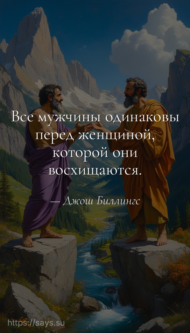 Все мужчины одинаковы перед женщиной, которой они восхищаются.