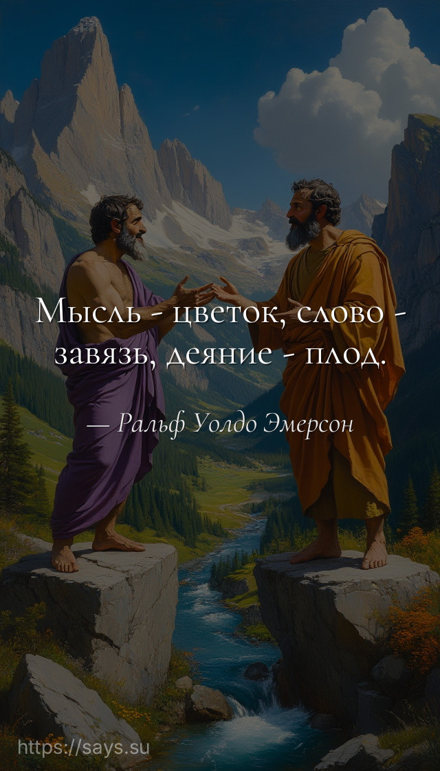 Мысль - цветок, слово - завязь, деяние - плод.