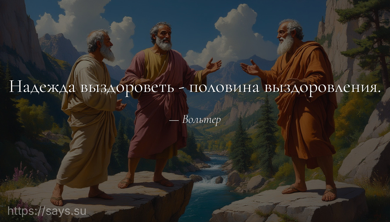 Надежда выздороветь - половина выздоровления.