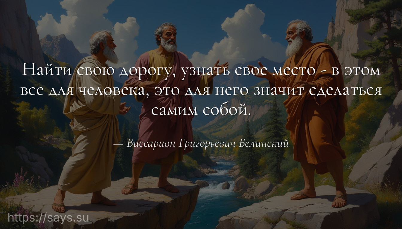 Найти свою дорогу, узнать свое место - в этом все для человека, это для него значит сделаться самим собой.
