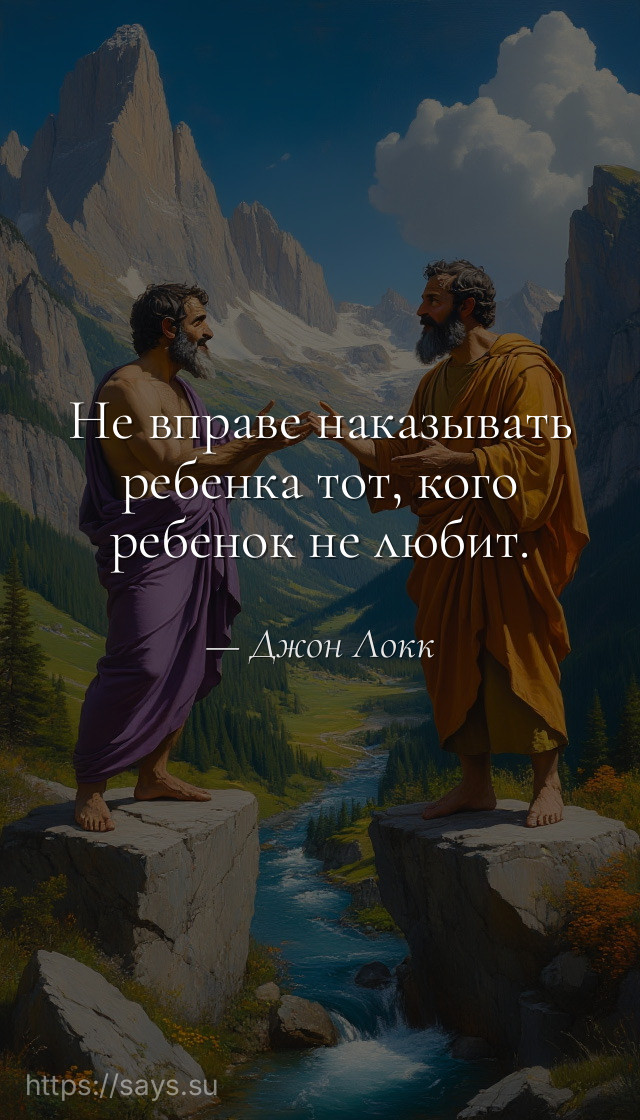 Не вправе наказывать ребенка тот, кого ребенок не любит.