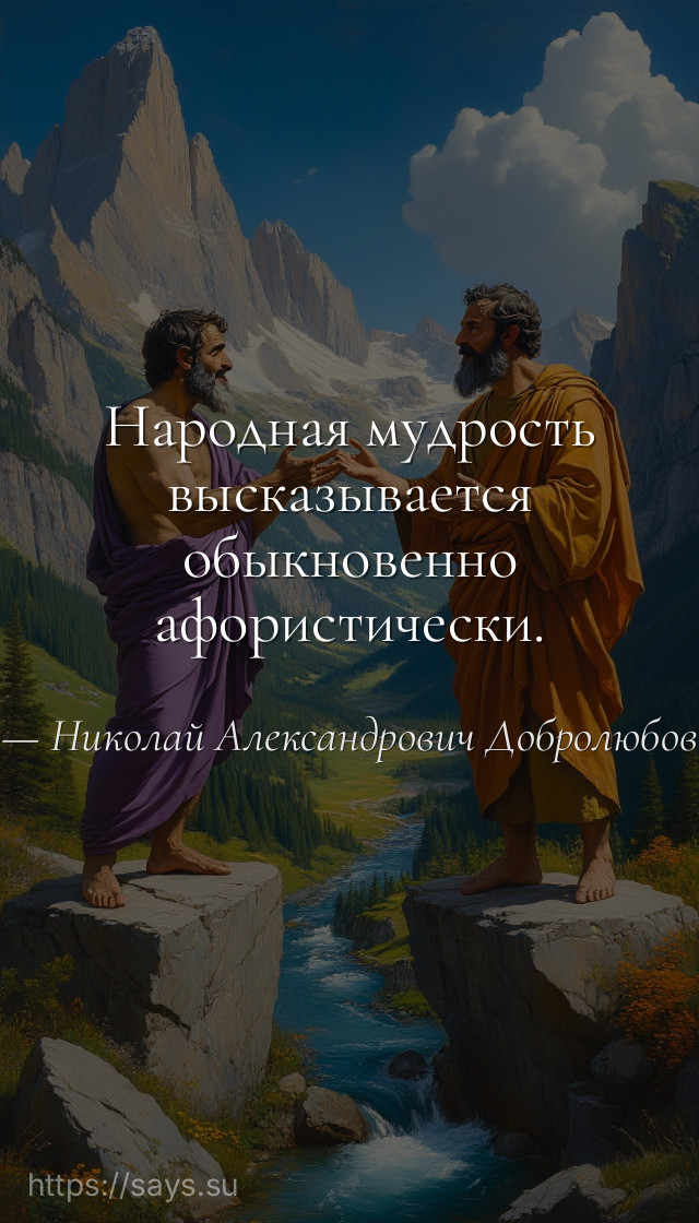 Народная мудрость высказывается обыкновенно афористически.