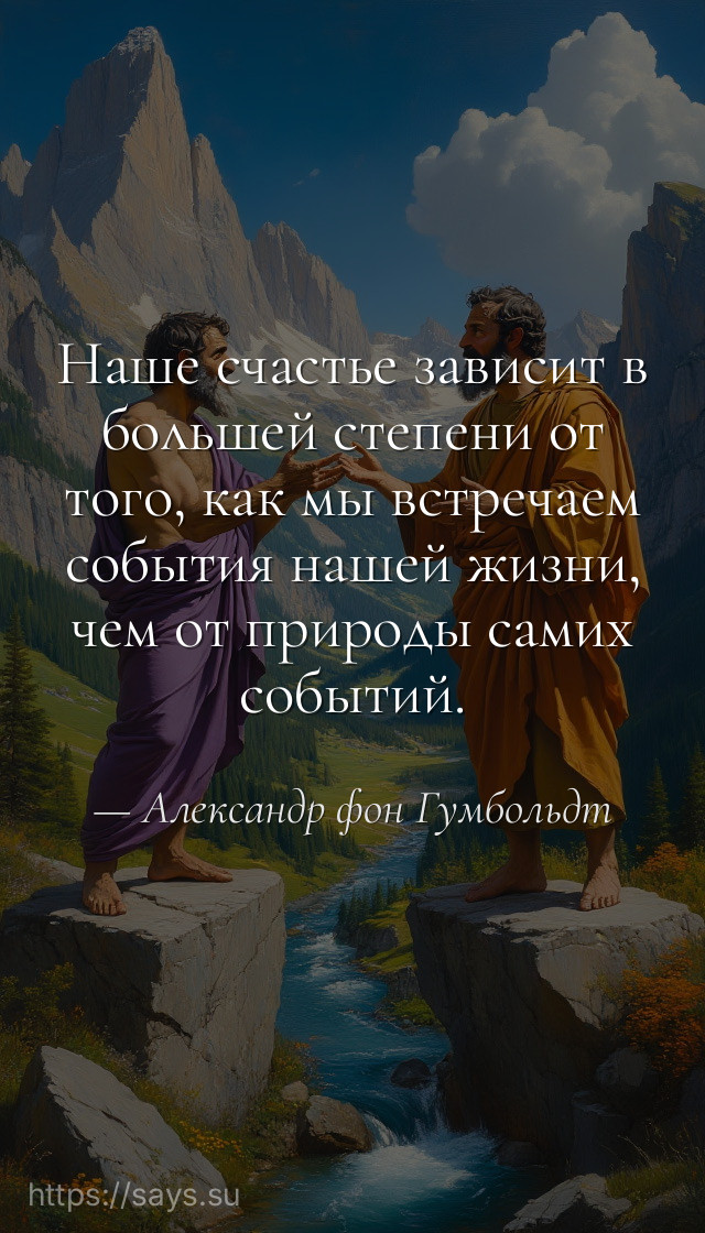 Наше счастье зависит в большей степени от того, как мы встречаем события нашей жизни, чем от природы самих событий.