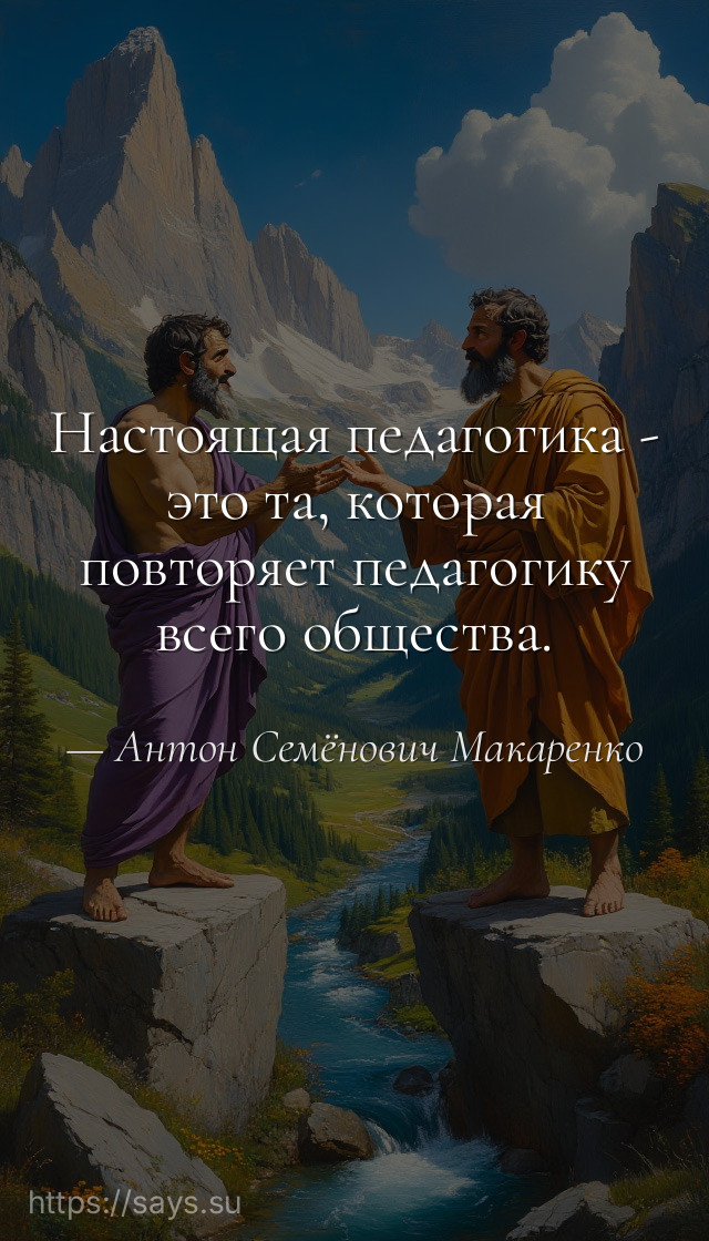 Настоящая педагогика - это та, которая повторяет педагогику всего общества.