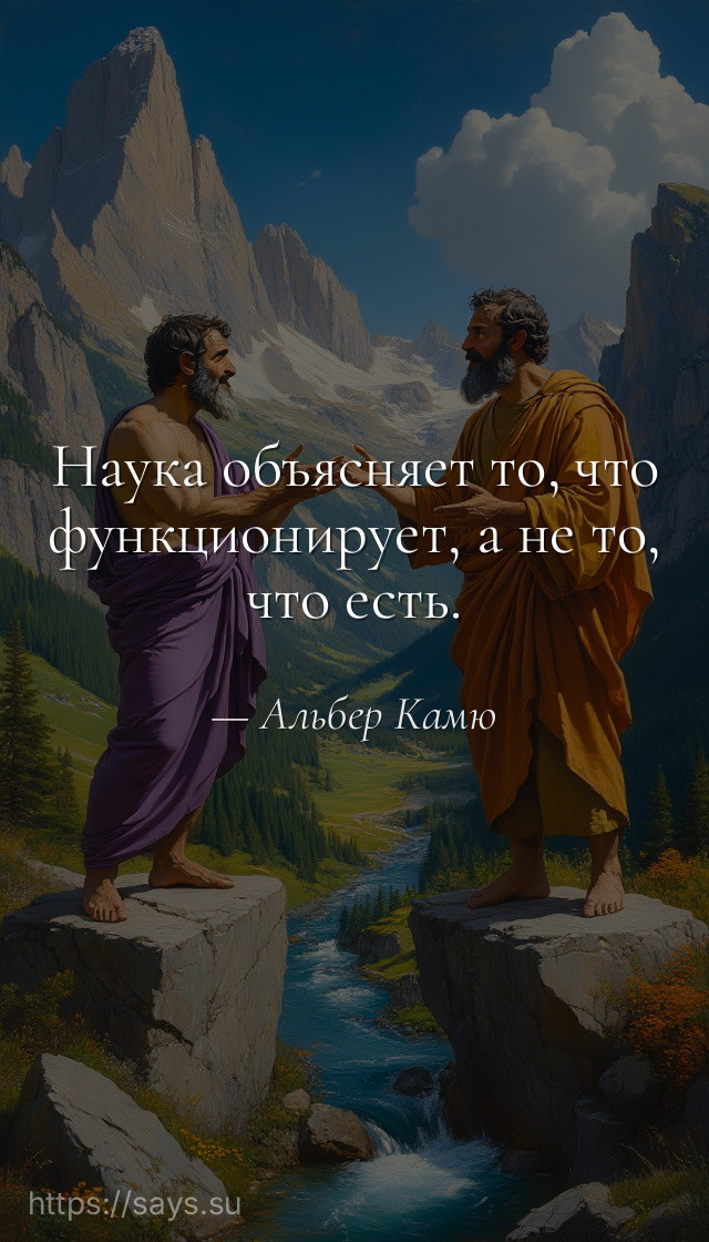 Наука объясняет то, что функционирует, а не то, что есть.