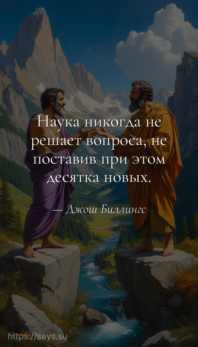 Наука никогда не решает вопроса, не поставив при этом десятка новых.